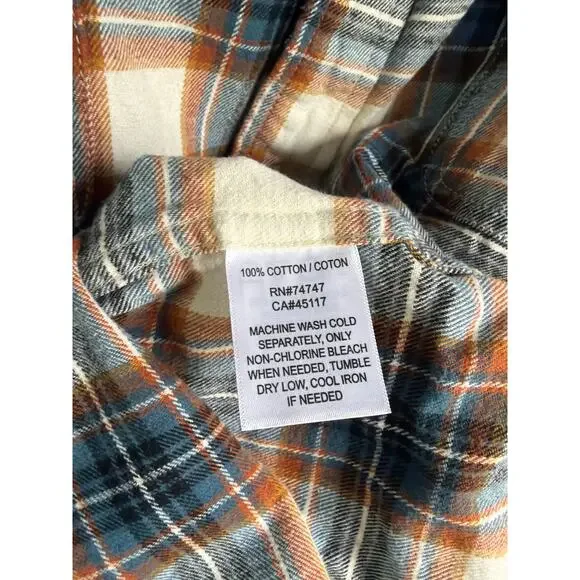 RedHead Brand Co. Flannel Shirt 4TG – Plaid Duck Logo, Brown/Blue - Picture 3 of 5